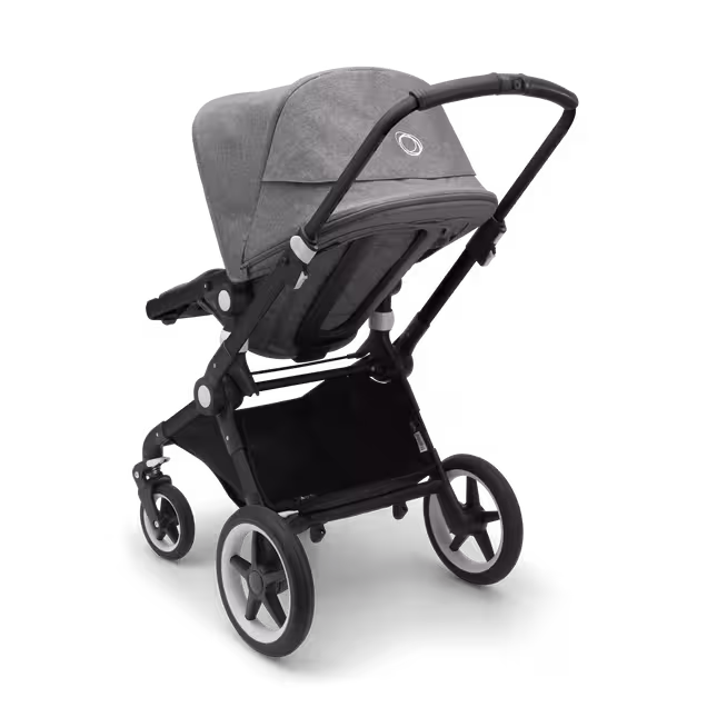 Bugaboo Lynx bassinet and seat stroller grey melange sun canopy, grey melange fabrics, black base - Main Image Slide 7 of 10