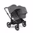 Bugaboo Donkey 6 double stroller black base, moon grey fabrics, moon grey sun canopy - Thumbnail Slide 1 of 9