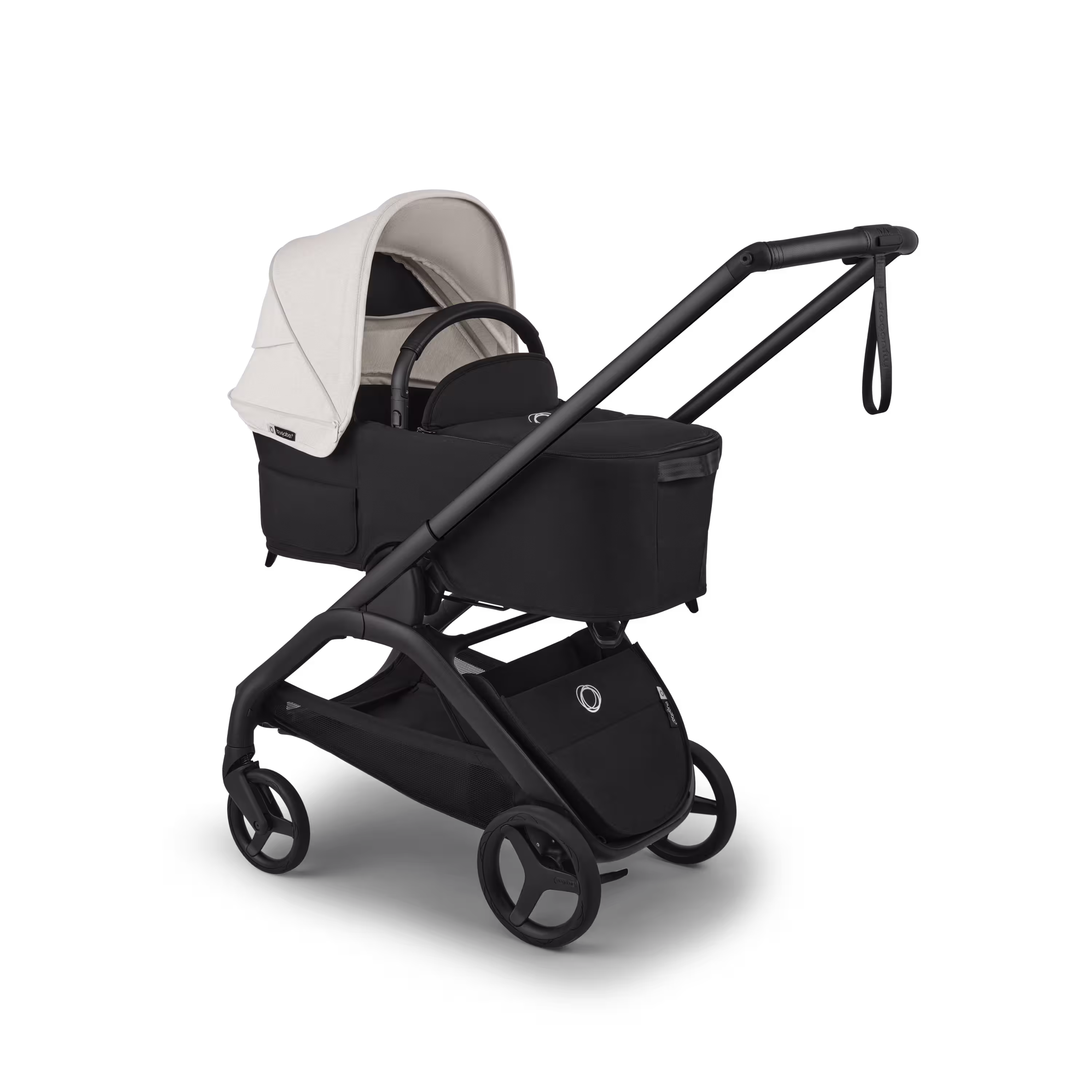 Bugaboo Dragonfly Plus 2-in-1 stroller black base, heritage black fabrics, misty white sun canopy - Main Modal Image Slide 2 of 11