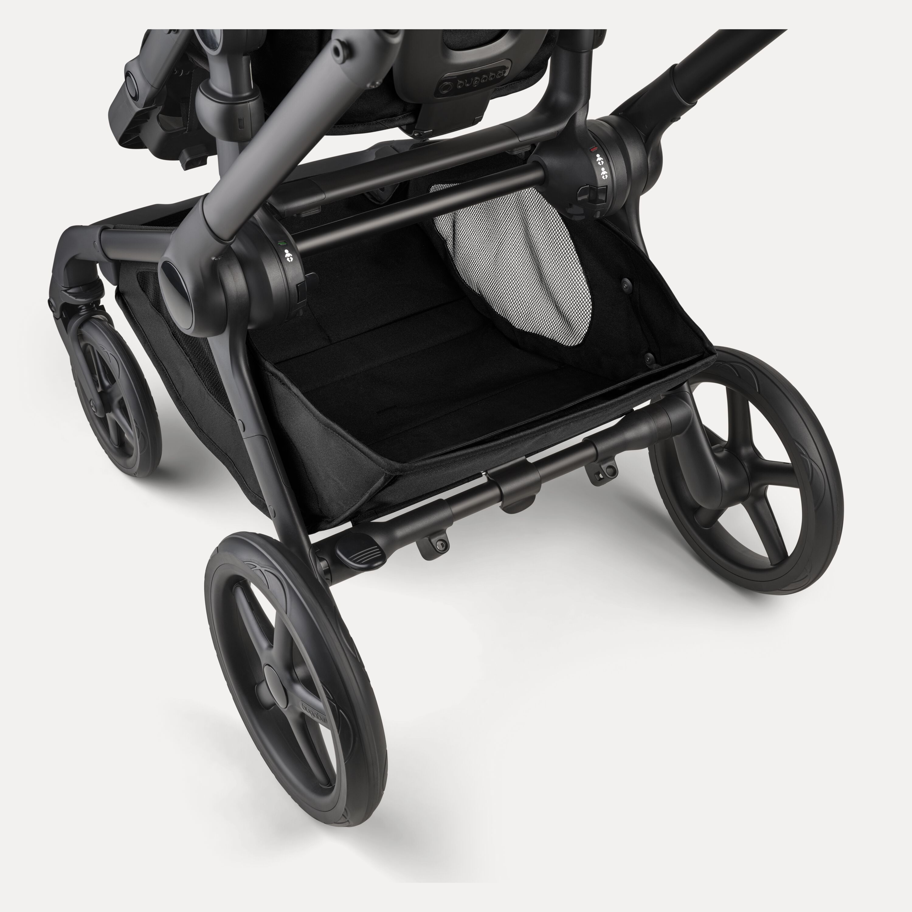 Bugaboo Kangaroo tandem stroller black base, forest green fabrics, forest green sun canopy test - Main Modal Image Slide 14 of 18