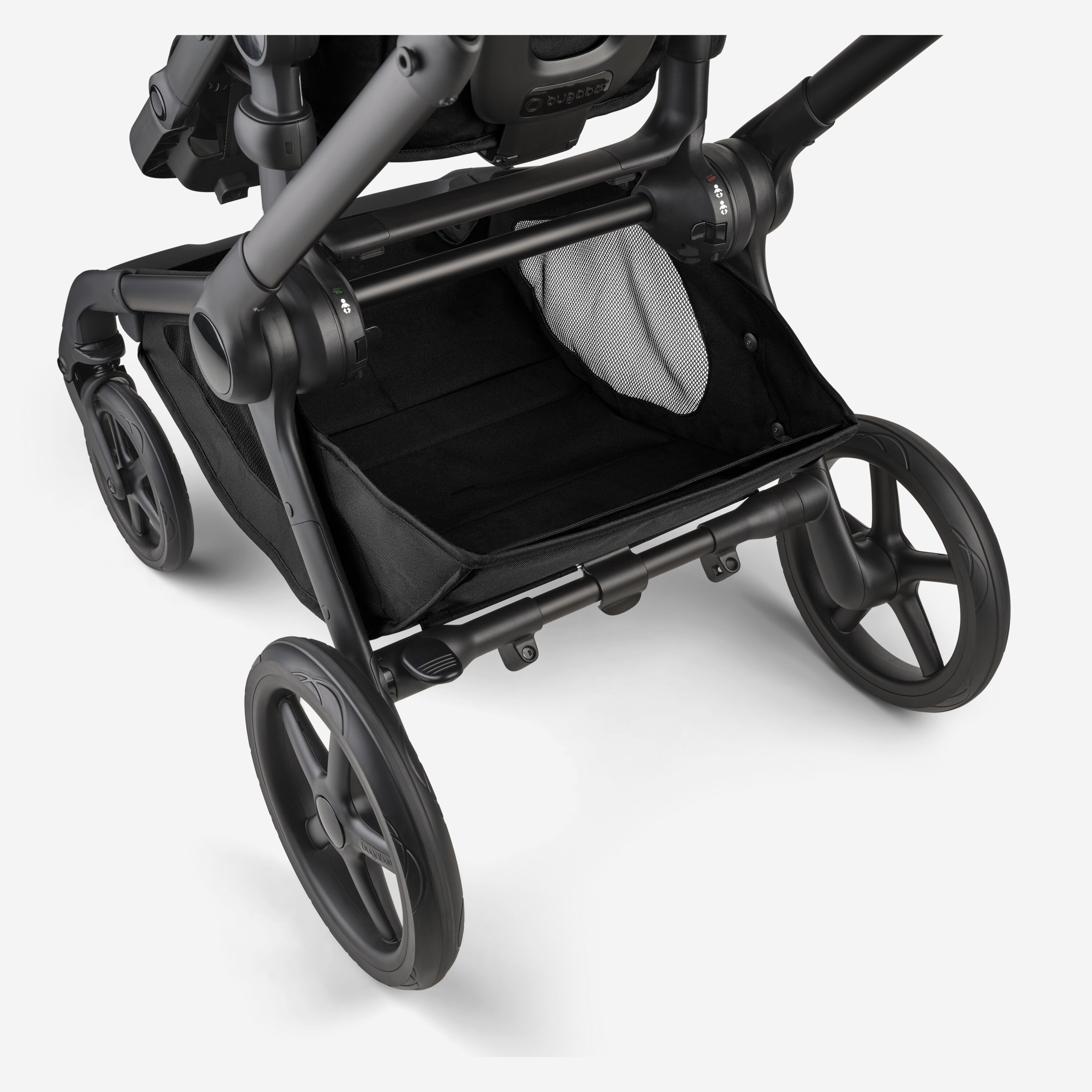 Bugaboo Kangaroo tandem stroller black base, forest green fabrics, forest green sun canopy test - Main Modal Image Slide 14 of 18