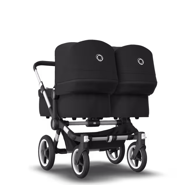 Bugaboo Donkey 3 Twin travel system black sun canopy, black fabrics, aluminium base - Main Image Slide 8 of 15