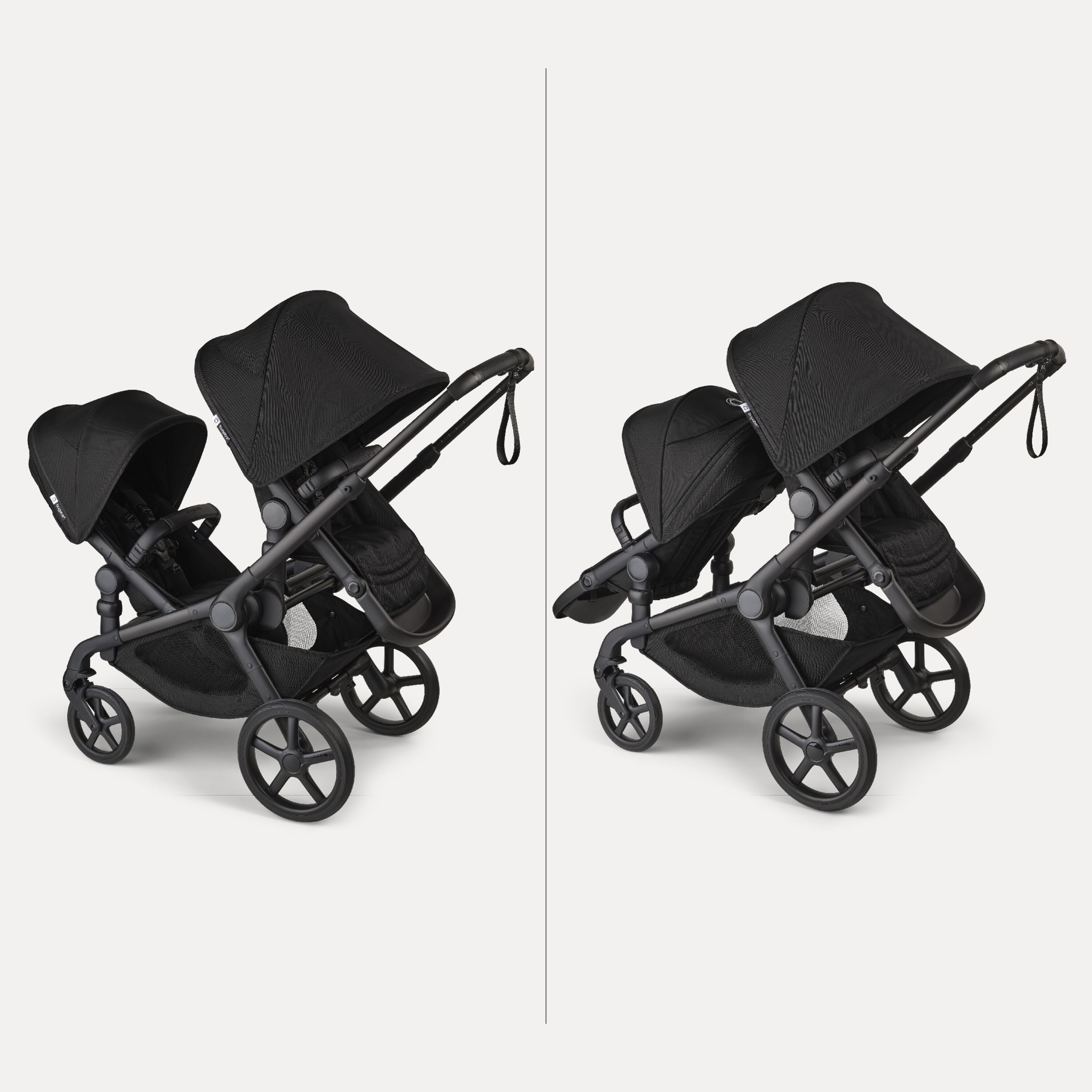 Bugaboo x Artipoppe Kangaroo Limited edition 2-in-1 tandem stroller black base, heritage black fabrics, bugaboo x artipoppe sun canopy - Main Modal Image Slide 7 of 10