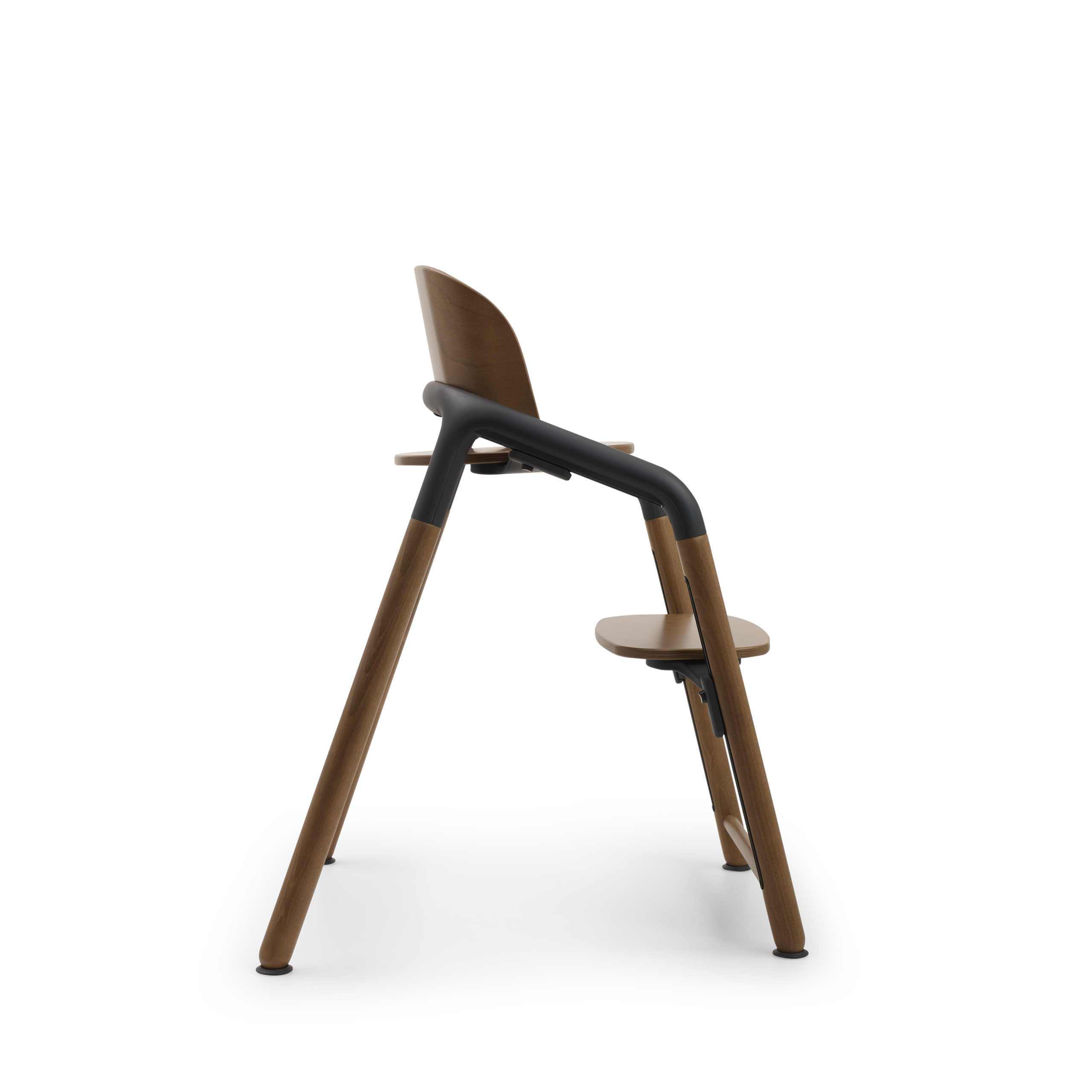 Side view of the Bugaboo Giraffe chair in warm wood/grey. - Thumbnail Slide 6 of 6