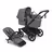 Bugaboo Donkey 6 2-in-1  stroller black base, moon grey fabrics, moon grey sun canopy view 1 - Thumbnail Slide 1 of 10
