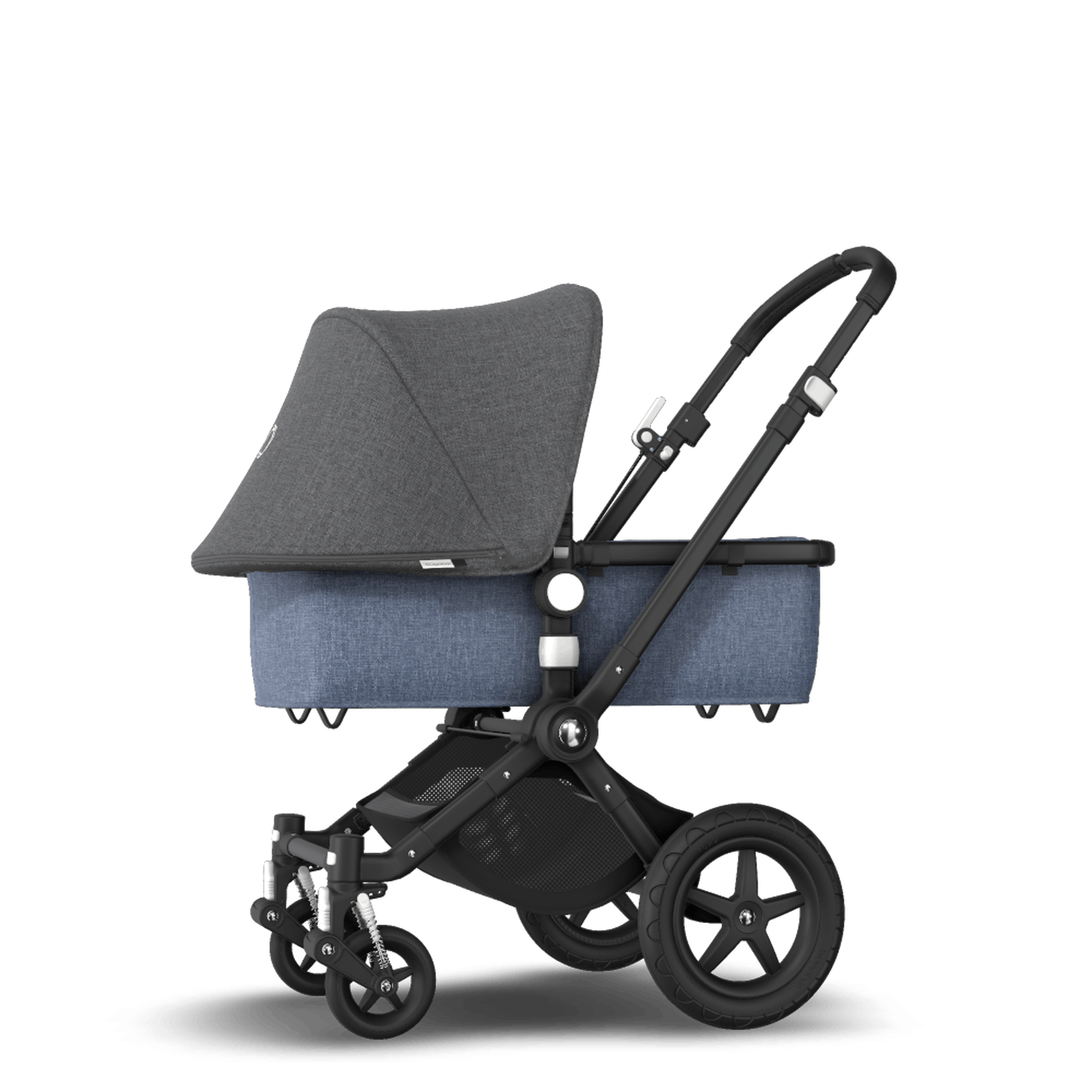 Bugaboo Cameleon3 Plus grey melange sun canopy, blue melange fabrics, black base - Thumbnail Slide 2 of 6