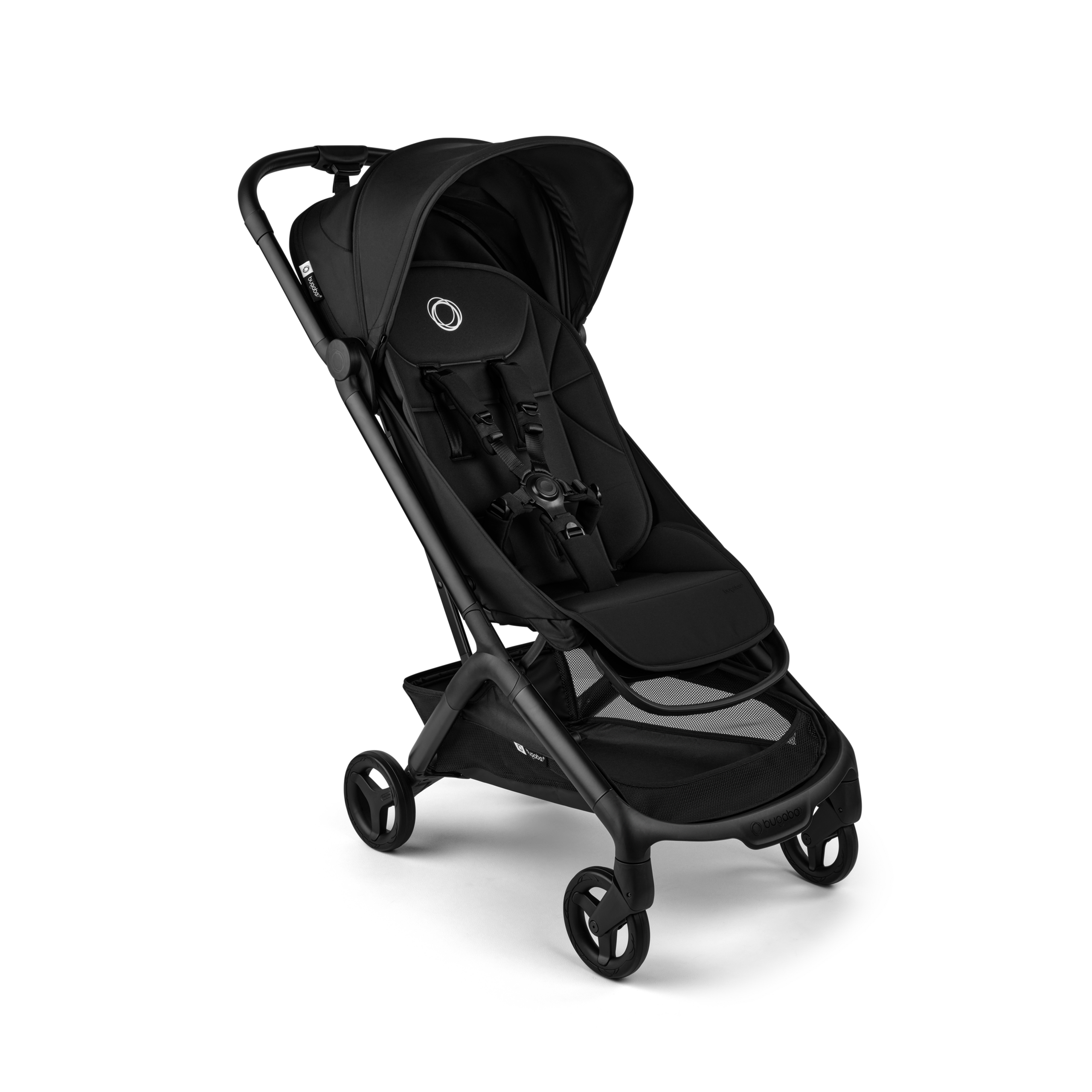 Bugaboo Butterfly 2 ultra-compact travel pushchair with black chassis, Heritage Black fabrics, and Heritage Black sun canopy. - Thumbnail Slide 1 of 8
