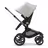 Side view of the Bugaboo Fox 5 carrycot pushchair with graphite chassis, midnight black fabrics and misty white sun canopy. - Thumbnail Slide 3 of 13