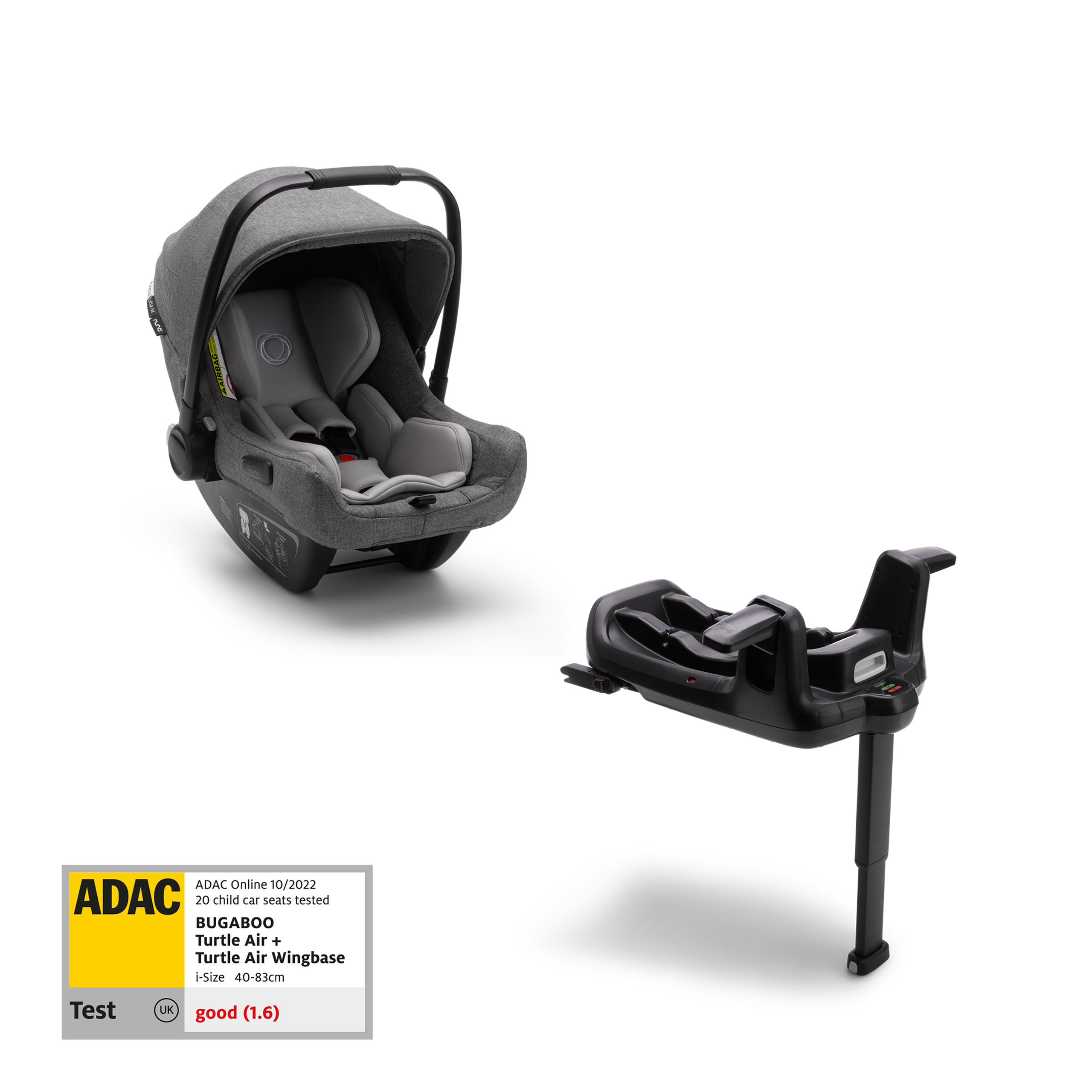 Bugaboo Turtle air by Nuna car seat UK GREY with Isofix wingbase - Thumbnail Slide 1 of 9
