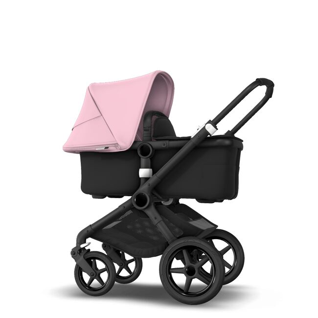 Fox 2 Seat and Bassinet Stroller Soft Pink sun canopy, Black style set, Black chassis - Main Image Slide 3 of 8
