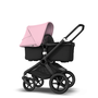 Fox 2 Seat and Bassinet Stroller Soft Pink sun canopy, Black style set, Black chassis - Thumbnail Slide 3 of 8