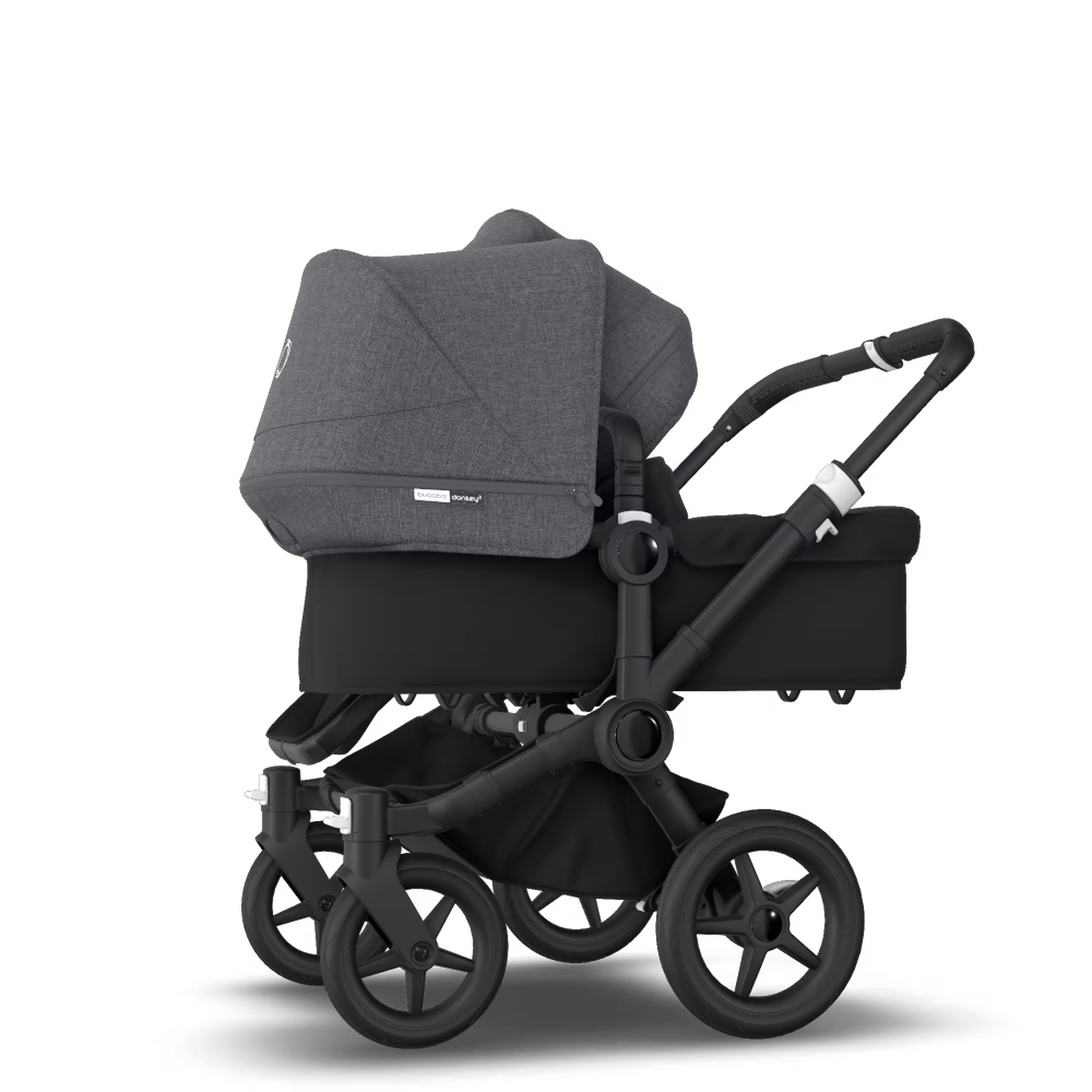 Bugaboo Donkey 3 Duo seat and bassinet stroller grey melange sun canopy, black fabrics, black base - Main Modal Image Slide 2 of 5