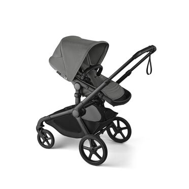 Bugaboo Kangaroo seat-only stroller black base, moon grey fabrics, moon grey sun canopy