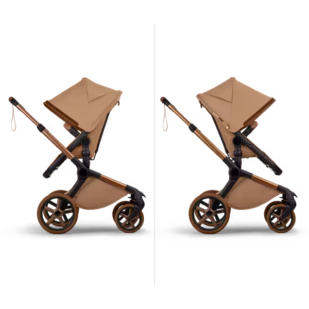 Bugaboo x Stella McCartney Fox 5 Renew 2-in-1 pushchair tobacco brown base, tobacco brown fabrics, tobacco brown sun canopy - Main Image Slide 8 of 13