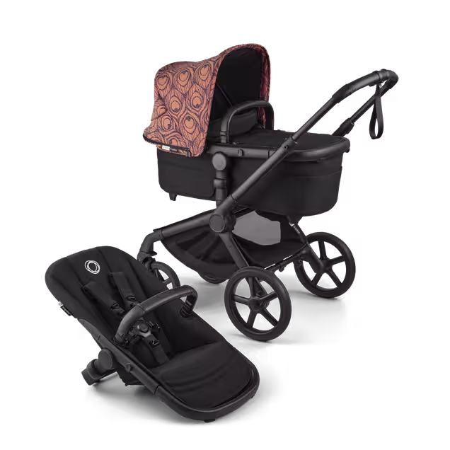 Bugaboo X Artipoppe Fox 5 Renew Limited Edition 2-in-1 pushchair black base, heritage black fabrics, bugaboo x artipoppe sun canopy - Main Image Slide 1 of 10