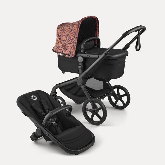 Bugaboo X Artipoppe Fox 5 Renew Limited Edition 2-in-1 pushchair black base, heritage black fabrics, bugaboo x artipoppe sun canopy - Main Image Slide 1 of 10