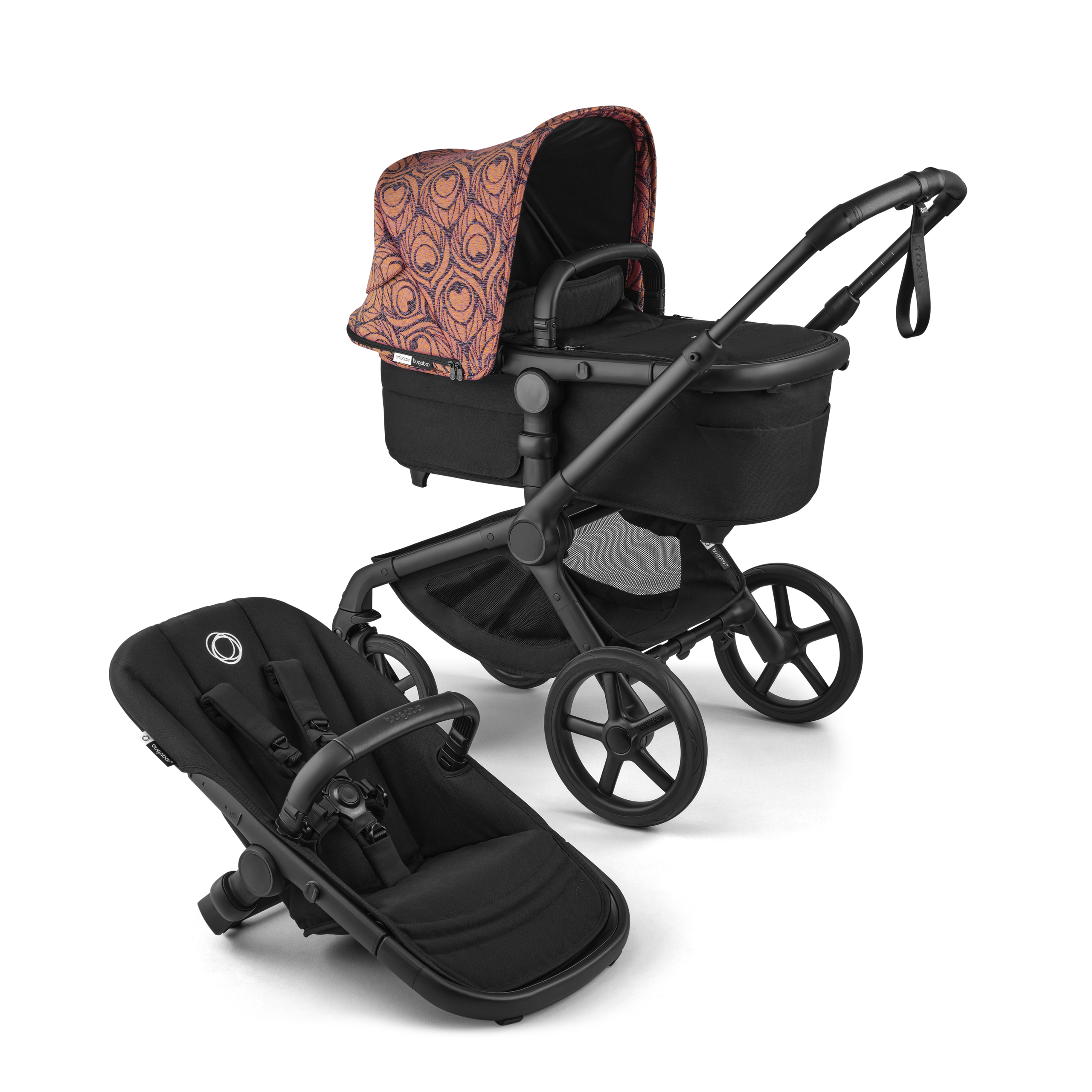 Bugaboo X Artipoppe Fox 5 Renew Limited Edition 2-in-1 pushchair black base, heritage black fabrics, bugaboo x artipoppe sun canopy - Thumbnail Slide 1 of 10