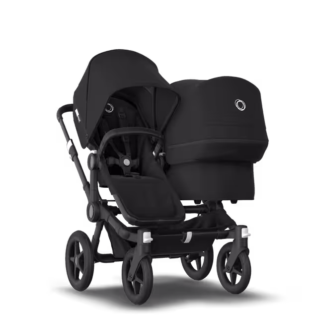Bugaboo Donkey 3 Duo Black sun canopy, black seat, black chassis - Main Image Slide 1 of 6