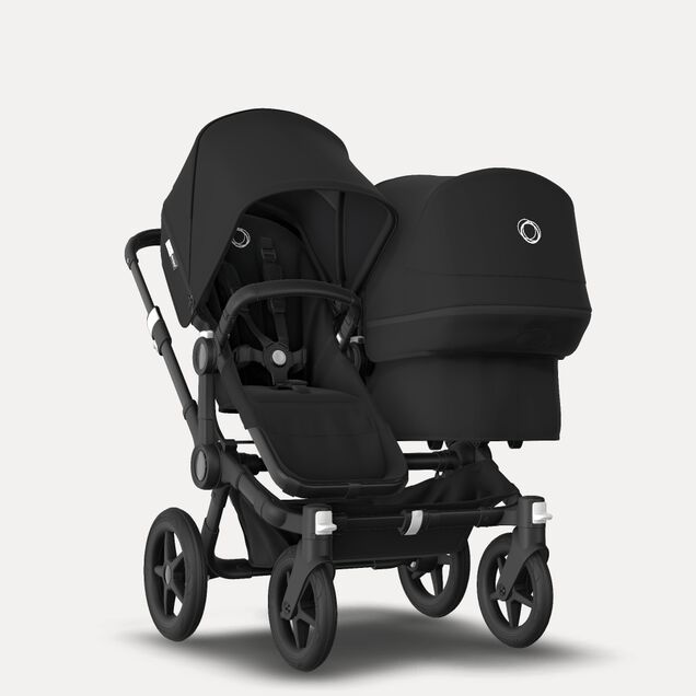 Bugaboo Donkey 3 Duo Black sun canopy, black seat, black chassis - Main Image Slide 1 of 6