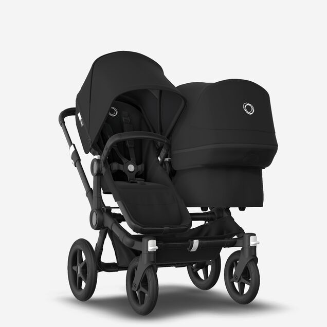 Bugaboo Donkey 3 Duo Black sun canopy, black seat, black chassis - Main Image Slide 1 of 6