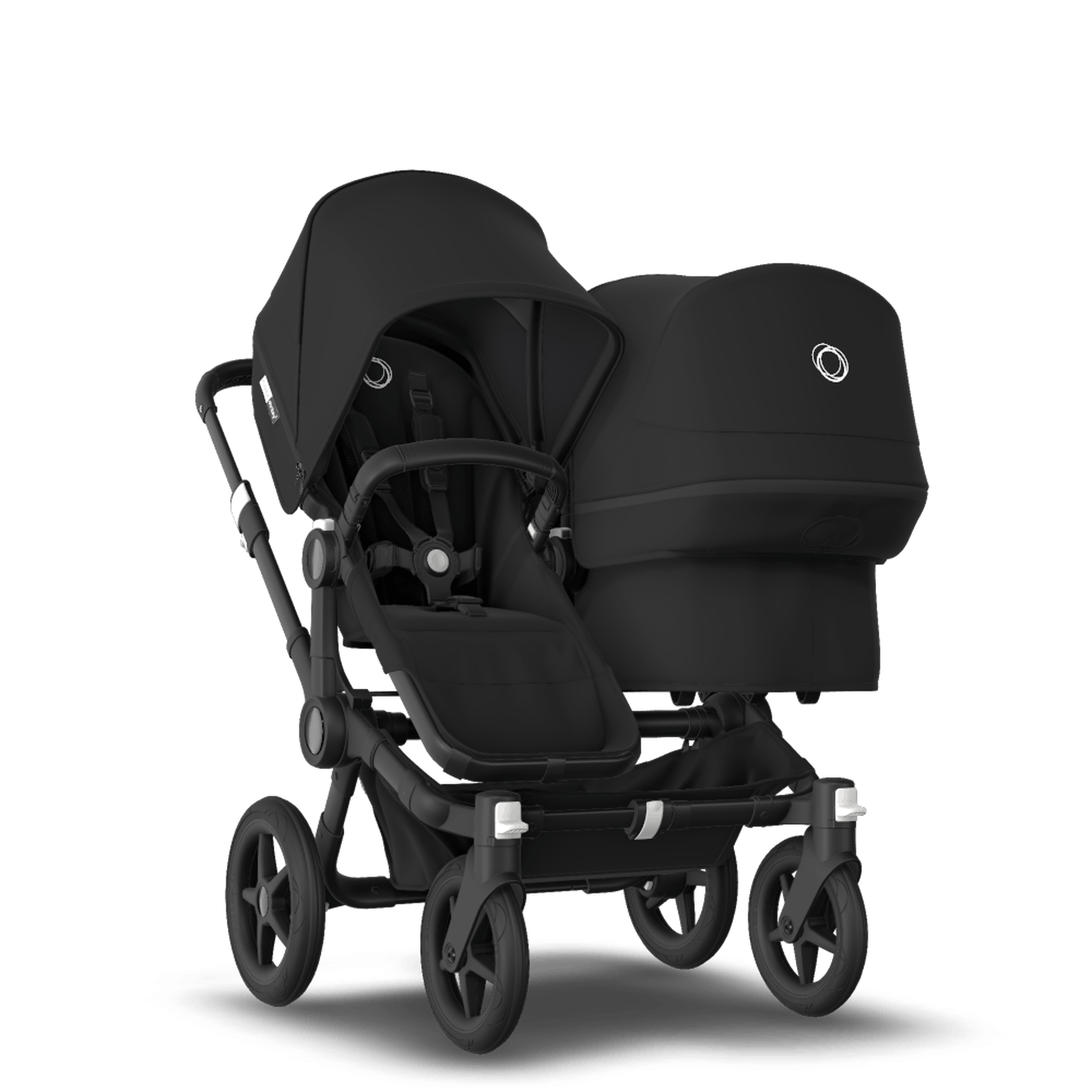 Bugaboo Donkey 3 Duo Black sun canopy, black seat, black chassis - Thumbnail Slide 1 of 6