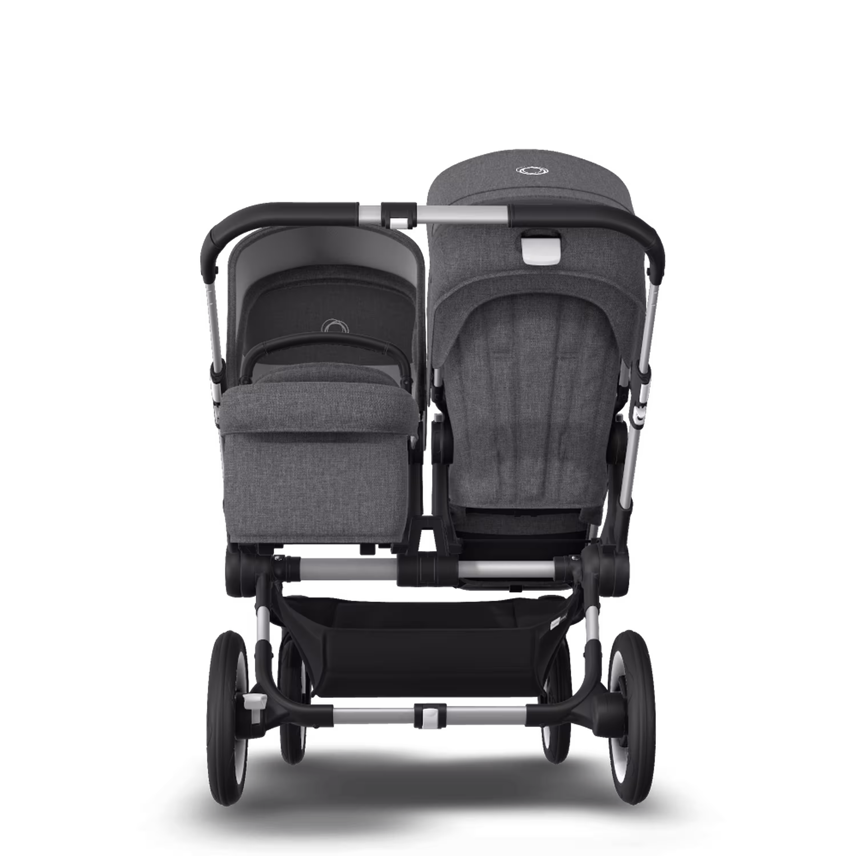 Bugaboo Donkey 3 Duo travel system grey melange sun canopy, grey melange fabrics, aluminium base - Main Modal Image Slide 9 of 14
