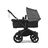 Bugaboo Donkey 5 twin stroller black base, midnight black fabrics, grey mélange sun canopy - Thumbnail Slide 2 of 12