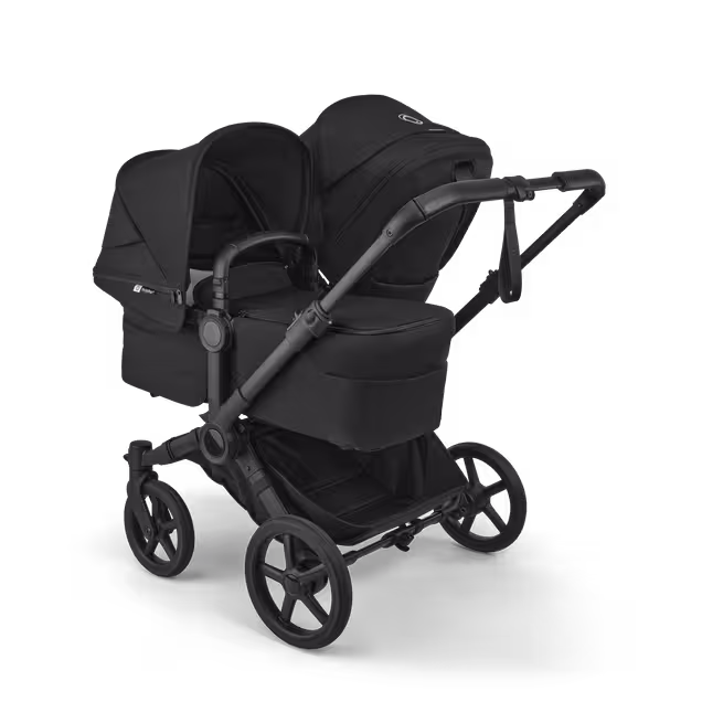 Bugaboo Donkey 6 double pushchair black base, heritage black fabrics, heritage black sun canopy - Main Image Slide 2 of 10