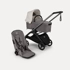 Bugaboo Dragonfly Plus 2-in-1 stroller graphite base, grey melange fabrics, misty white sun canopy