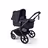 Bugaboo Fox 5 Renew bassinet newborn stroller, with black chassis, Deep Indigo fabrics, and Deep Indigo sun canopy. - Thumbnail Slide 2 of 12