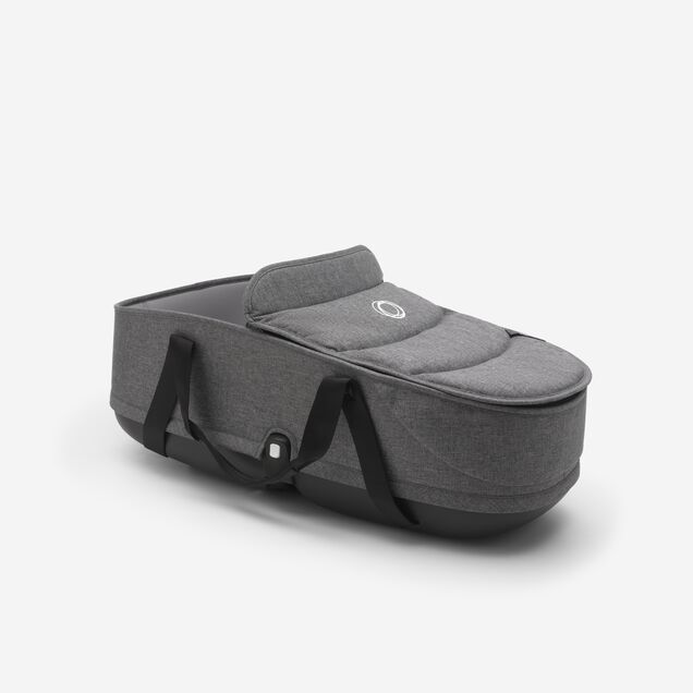 Bugaboo Bee 6 bassinet and seat stroller black base, grey melange fabrics, mineral washed black sun canopy - Main Image Slide 2 of 2