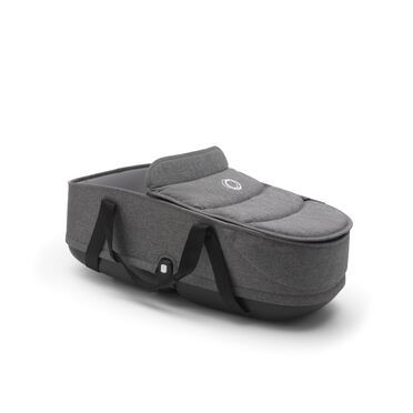 Bugaboo Bee 6 bassinet and seat stroller black base, grey melange fabrics, mineral washed black sun canopy - view 2