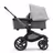 Side view of the Bugaboo Fox 5 carrycot pushchair with graphite chassis, grey melange fabrics and misty white sun canopy. - Thumbnail Slide 2 of 13