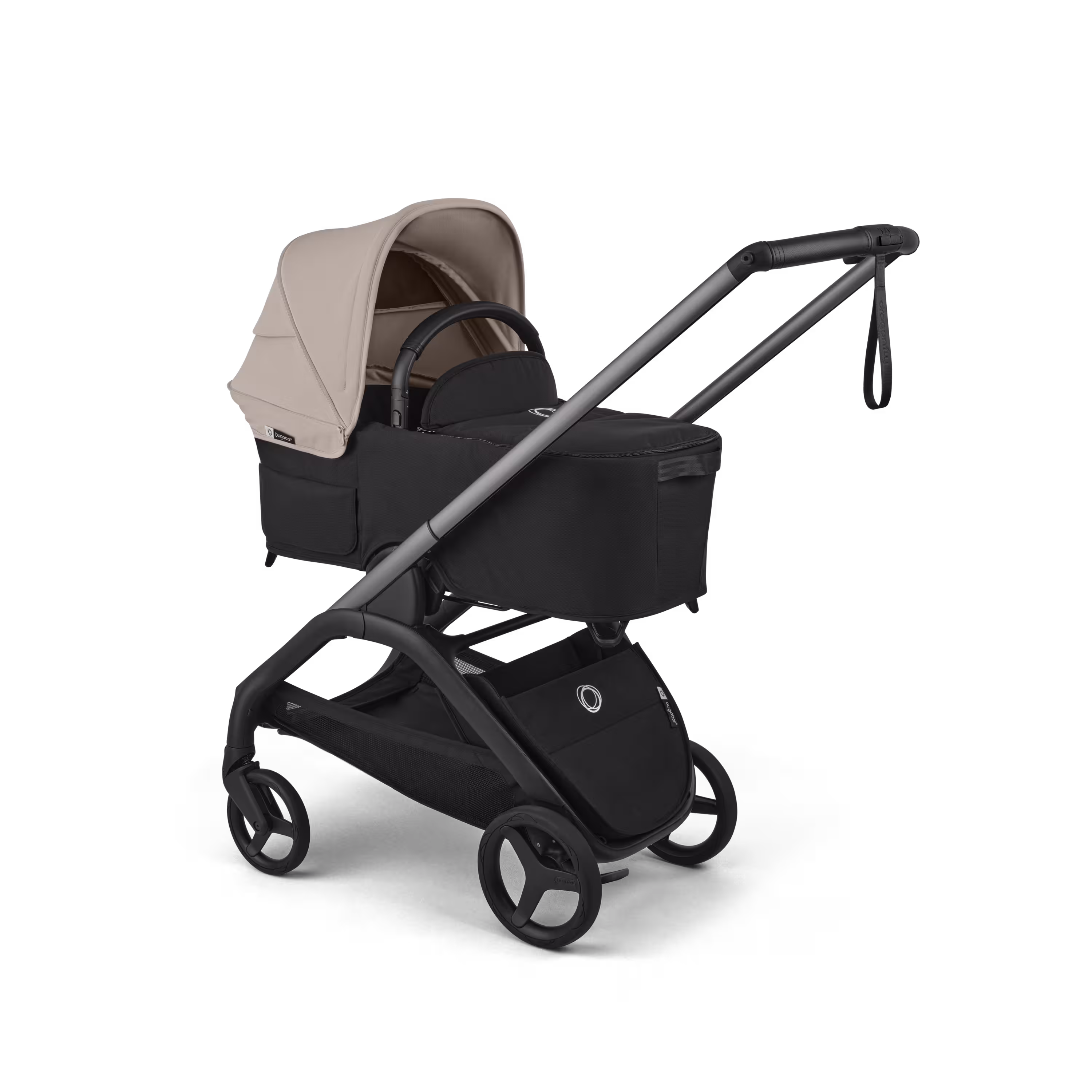 Bugaboo Dragonfly Plus 2-in-1 stroller graphite base, heritage black fabrics, desert taupe sun canopy - Main Modal Image Slide 2 of 10