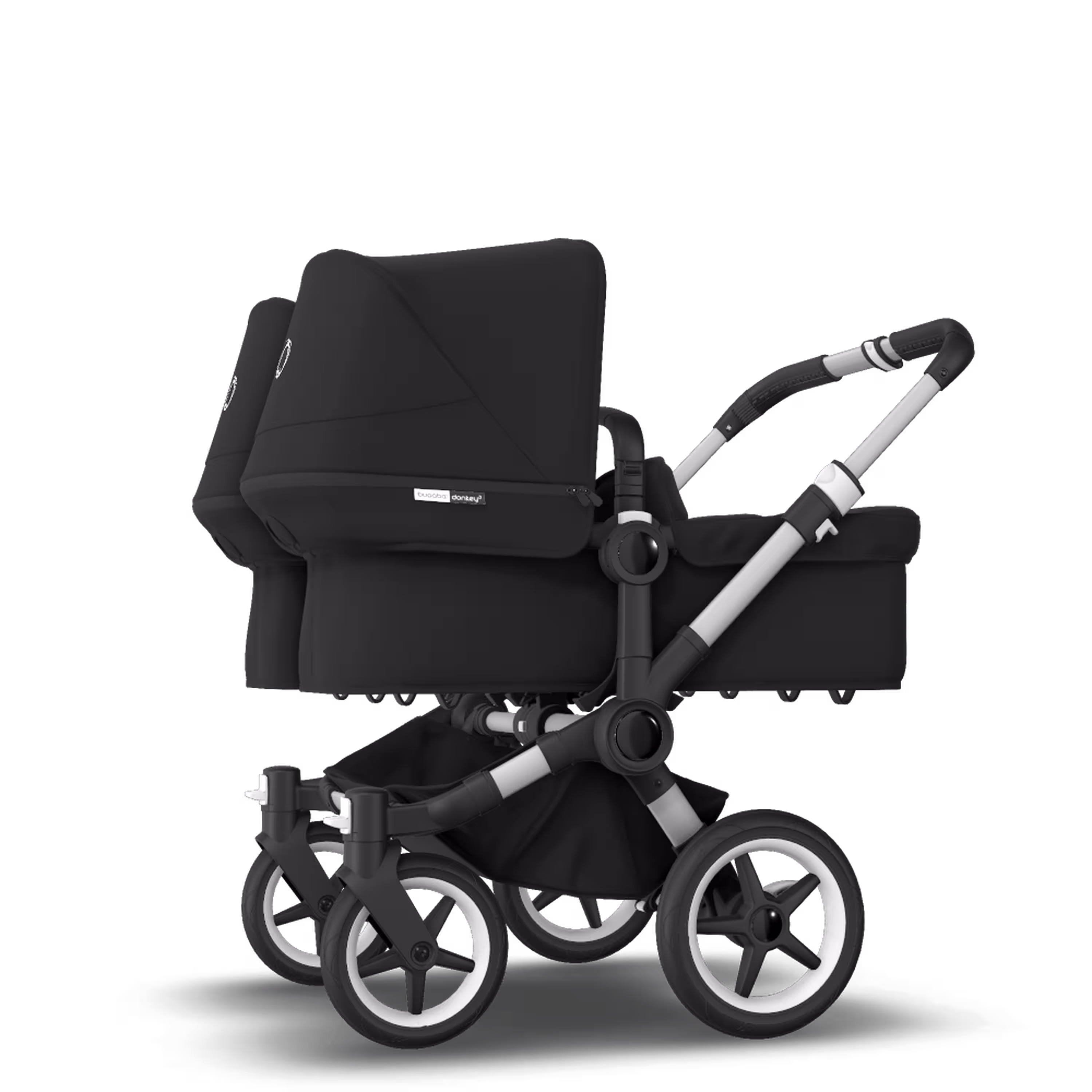 Bugaboo Donkey 3 Twin travel system black sun canopy, black fabrics, aluminium base - Main Modal Image Slide 9 of 15