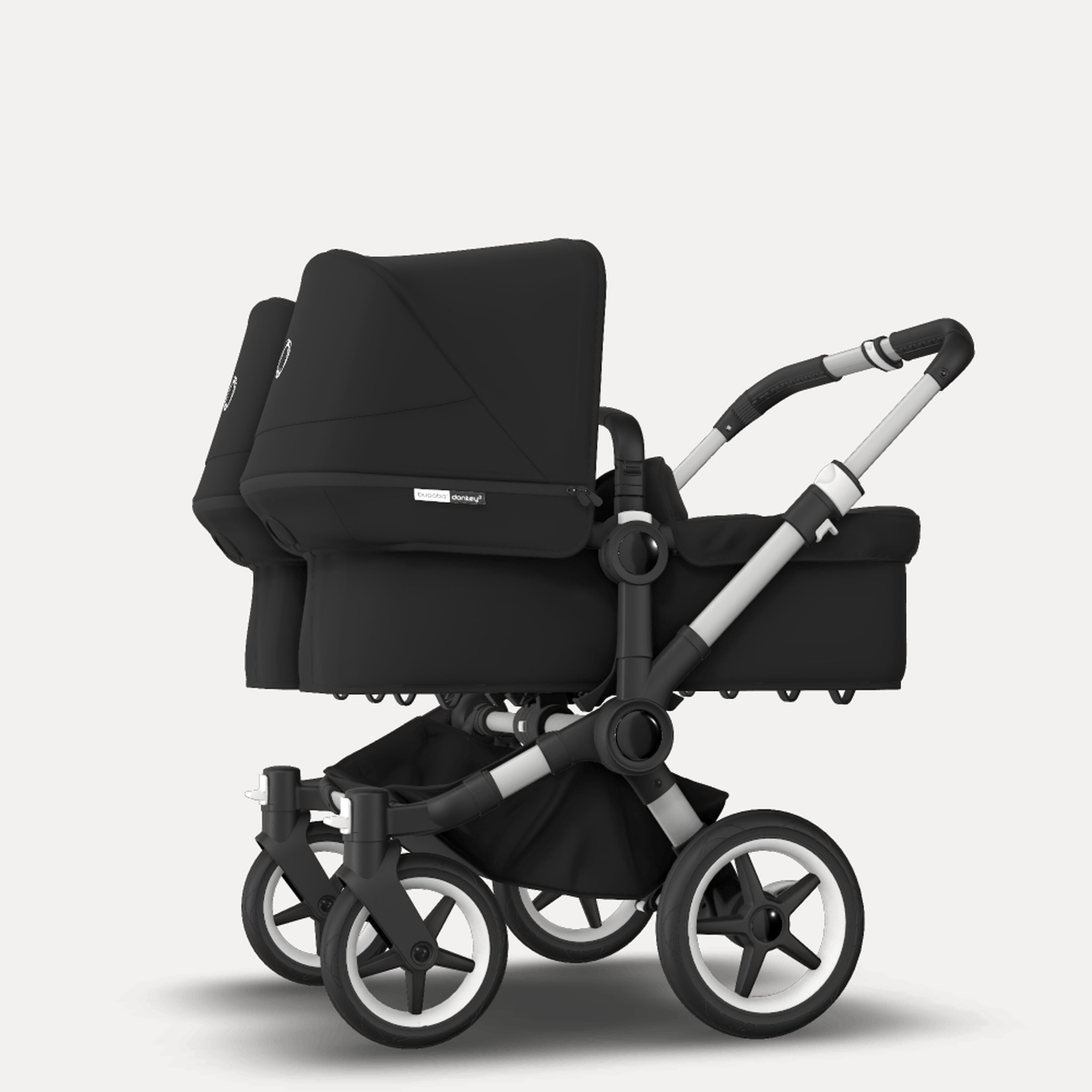 Bugaboo Donkey 3 Twin travel system black sun canopy, black fabrics, aluminium base - Main Modal Image Slide 9 of 15