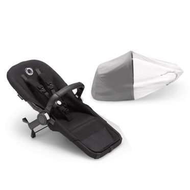 Refurbished Bugaboo Donkey 5 Duo extension set RW fabric US MIDNIGHT BLACK