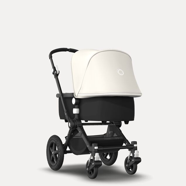 Bugaboo Cameleon 3 Plus seat and bassinet stroller fresh white sun canopy, black fabrics, black base - Main Image Slide 1 of 9