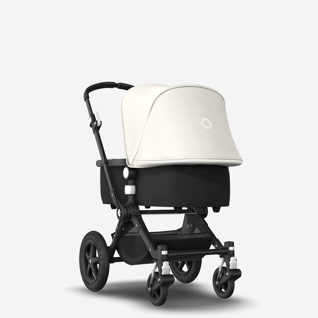Bugaboo Cameleon 3 Plus seat and bassinet stroller fresh white sun canopy, black fabrics, black base - Main Image Slide 1 of 9