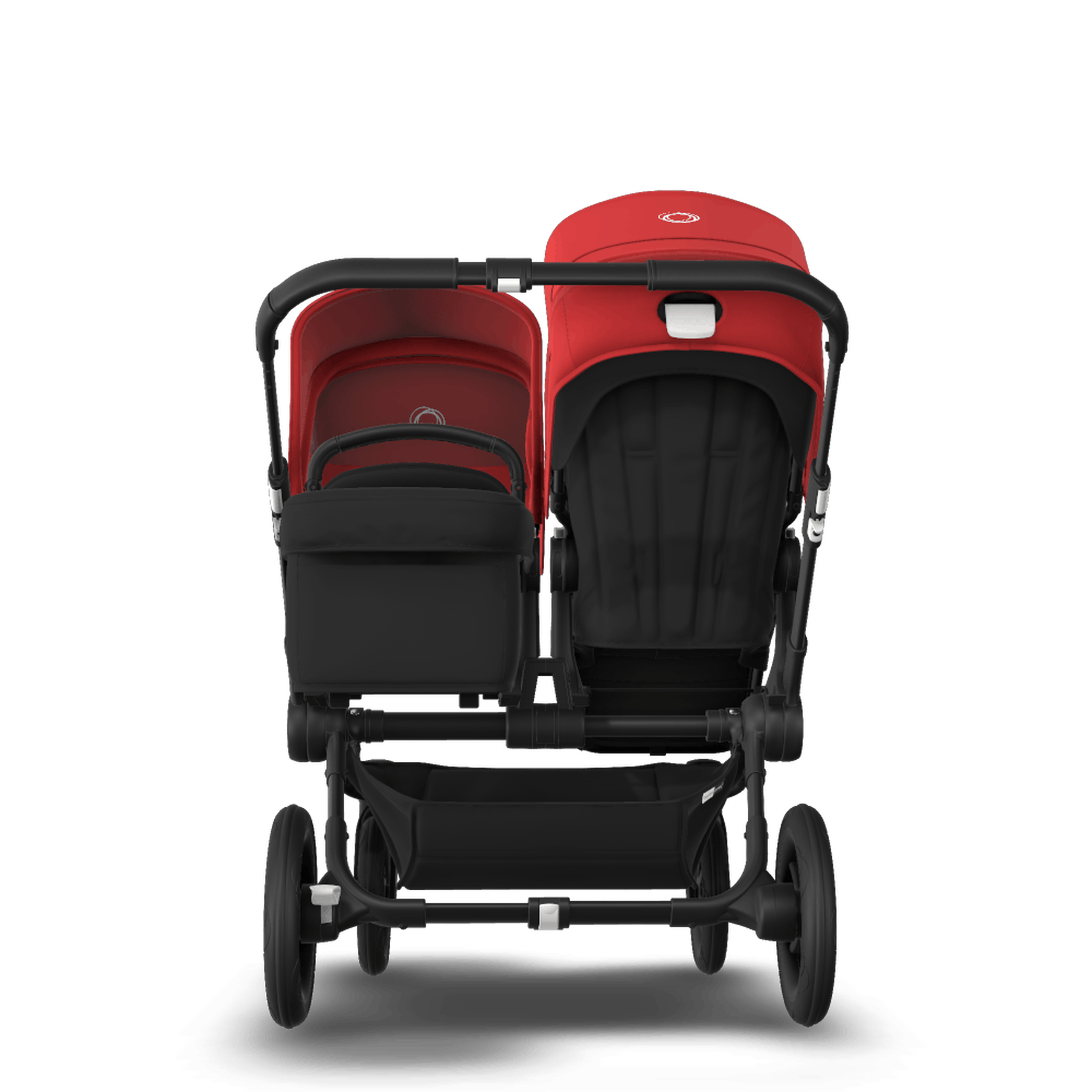 Bugaboo Donkey 3 Duo seat and bassinet stroller red sun canopy, black fabrics, black base - Thumbnail Slide 3 of 5