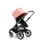 Bugaboo Fox 3 seat stroller with graphite frame, black fabrics, and pink sun canopy. - Thumbnail Slide 7 of 7