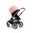 Bugaboo Fox 3 seat stroller with graphite frame, black fabrics, and pink sun canopy. - Thumbnail Slide 7 of 7