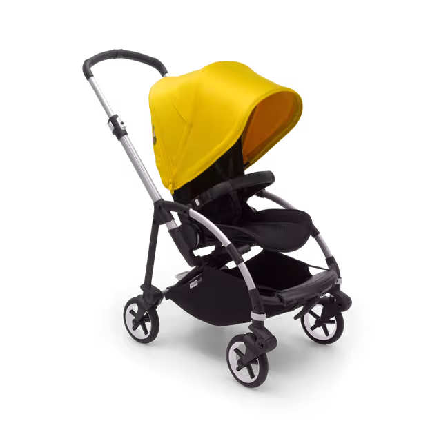 Bugaboo Bee 6 seat stroller lemon yellow sun canopy, black fabrics, aluminium base - Main Image Slide 1 of 2