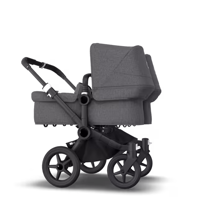Bugaboo Donkey 3 Twin travel system grey melange sun canopy, grey melange fabrics, black base - Main Image Slide 13 of 18