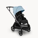 Bugaboo Dragonfly Plus seat stroller graphite base, heritage black fabrics, skyline blue sun canopy