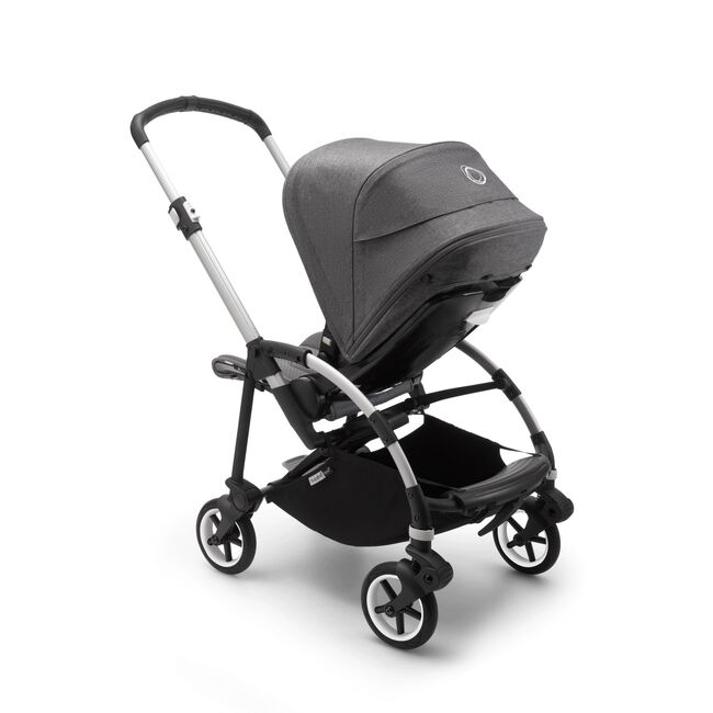 PP Bugaboo Bee 6 seat stroller grey melange sun canopy, grey melange fabrics, aluminium base
