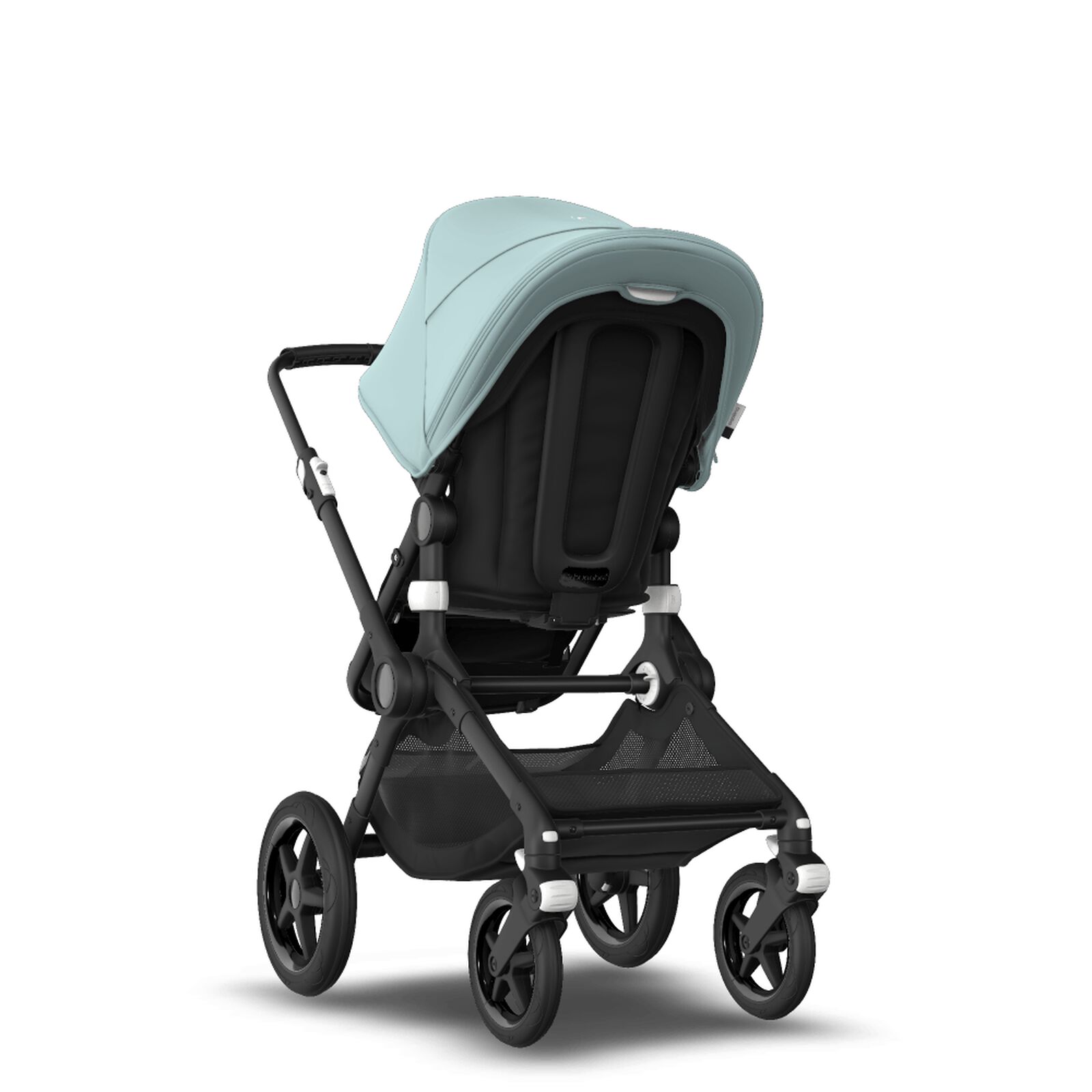 Bugaboo Fox 2 Seat And Carrycot Pushchair Vapor Blue Sun Canopy Black Style Set Black Chassis