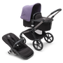 Bugaboo Fox 5 bassinet and seat stroller graphite base, midnight black fabrics, astro purple sun canopy
