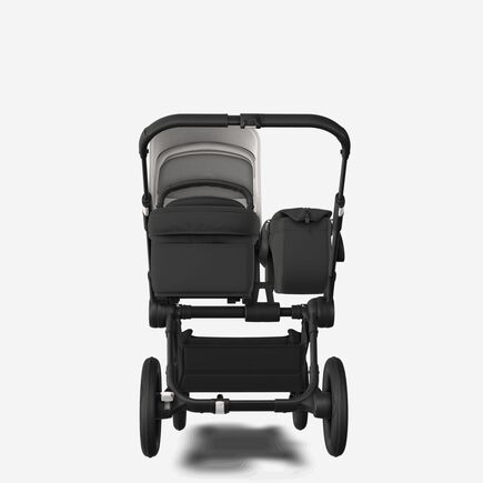 PP Bugaboo Donkey 5 Mono bassinet and seat stroller black base, midnight black fabrics, misty white sun canopy - view 2