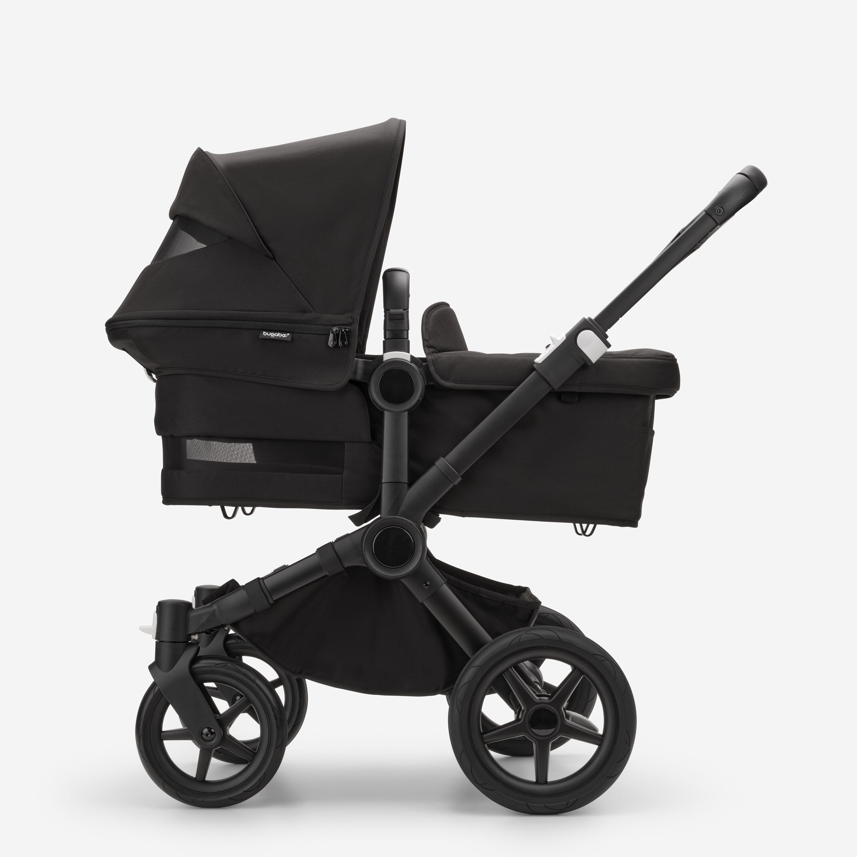 Bugaboo Donkey 5 Mono 2-in-1 stroller graphite base, midnight black fabrics, midnight black sun canopy - Main Modal Image Slide 7 of 12